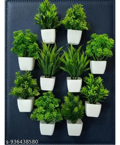 Set of 10 Artificial plants with pot for Home office Balcony Decoration
