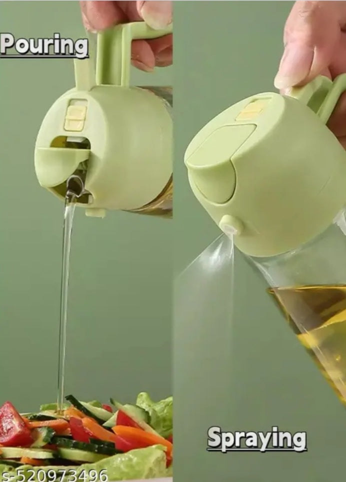 Oil sprayer and dispenser bottle for kitchen 2in 1 sprayer and oil dispenser for cooking
