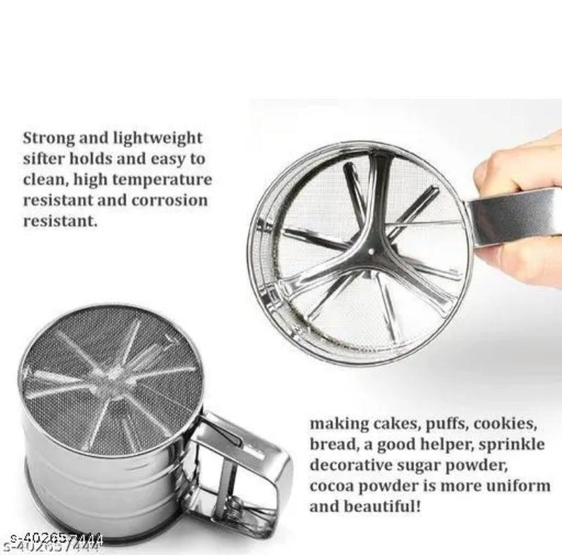 Baking stainless steel shaker sieve cup manual flour sifter
