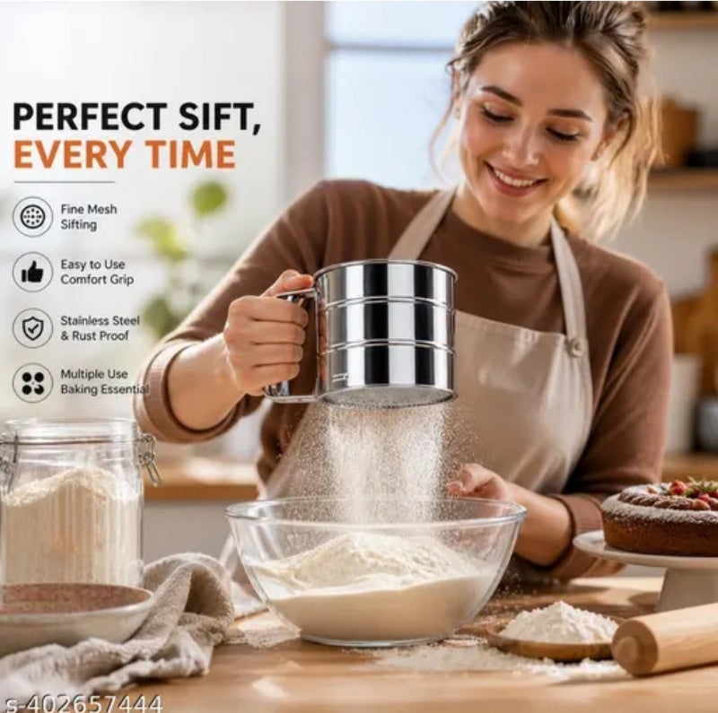 Baking stainless steel shaker sieve cup manual flour sifter